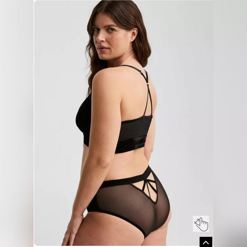 Torrid size 3 velour and mesh bra and panty set 😍